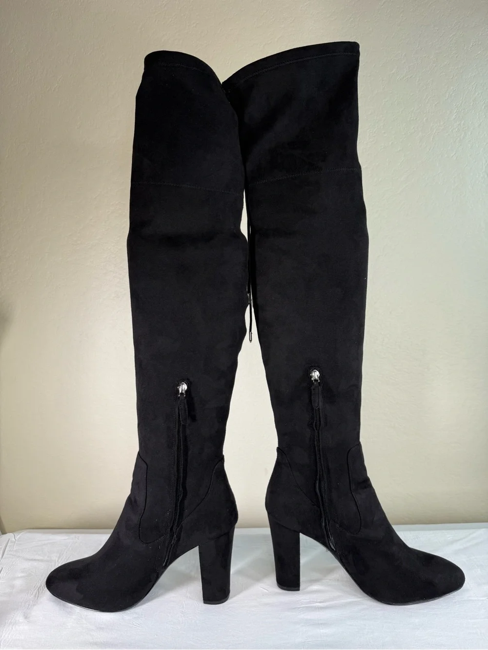Dolce Vita Katy Over the Knee Black Heeled Boots Size 11